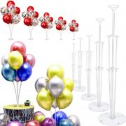 Balloon Stand Balloon Sticks, 5 Pack Reusable Clear Balloon Stand Kit Including 35 Balloon Holders, 35 Cups and 5 Base, Balloon Btands for Wedding Birthday Table Decorations